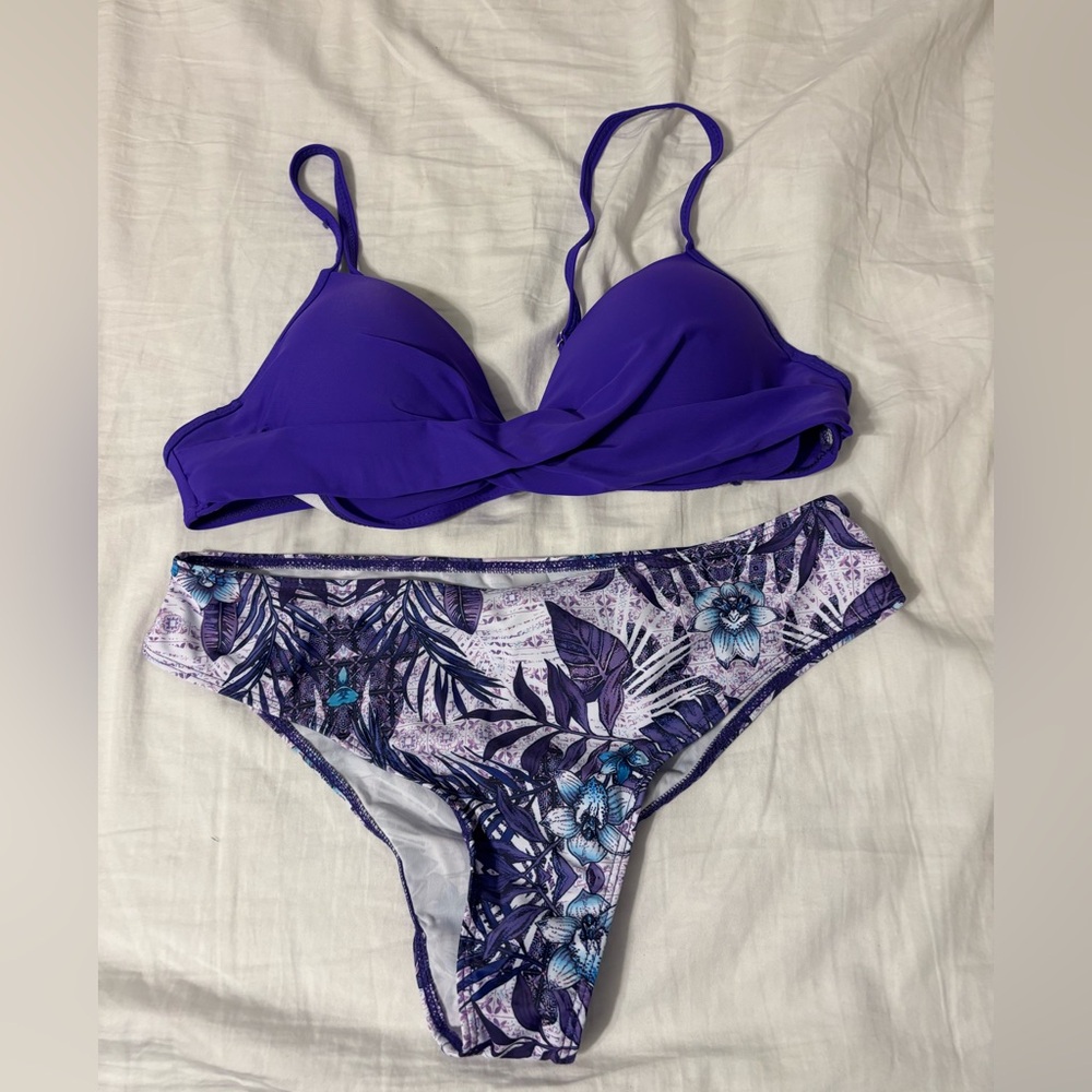 Multi color purple string bikini